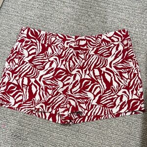 LOFT Red and White Printed Women's Shorts